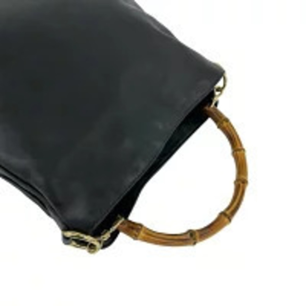 Gucci Bamboo Leather Shoulder Bag Black - Picture 4 of 10